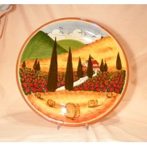 Tuscan landscape round plate 36