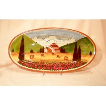Tuscan landscape oval tray 41
